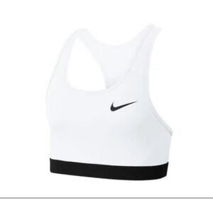 Nike Swoosh Support Sports Bra White/Black BV3900-100, Small